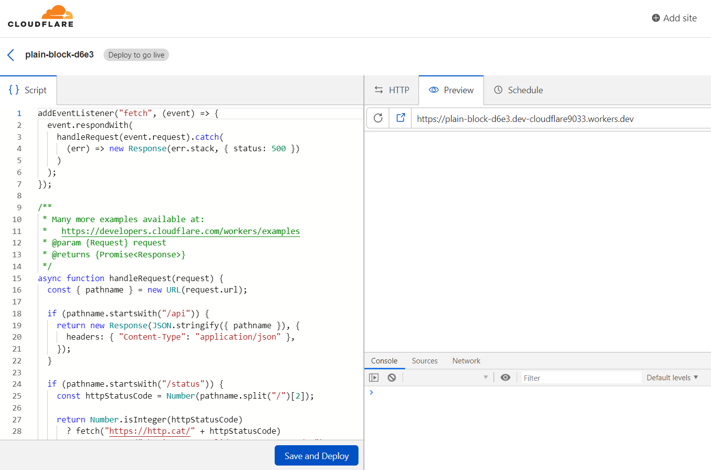 Sample Worker /cloudflare-workers-link-shortener/images/2-sample-worker.png