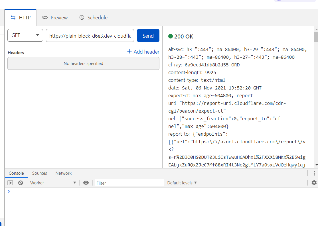 Testing the sample Worker /cloudflare-workers-link-shortener/images/3-testing-out-the-sample.png